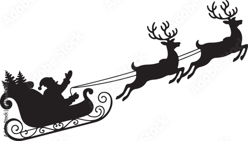 Santa Sleigh Silhouette