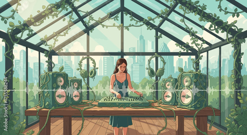 Urban Greenhouse Beats: A Harmonious Blend of Nature and Electronic Music Production