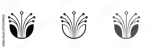 Abstract flower icon isolated on white background for beauty and nature concept,Abstract floral design for modern logo creation and contemporary brand identity,