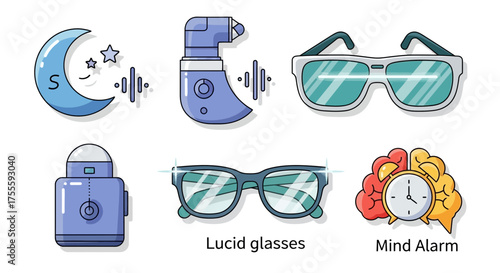 Conceptual Illustrations of Sleep Dreams and Cognitive Enhancement Devices