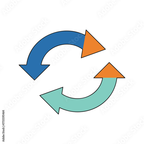 Two Looping Arrows Circle Icon Refresh Reload Exchange Synchronize Symbol