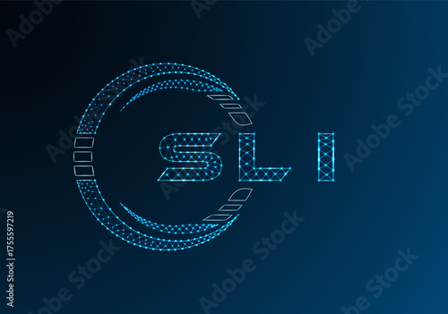 Foto SLI low poly letter logo vector design