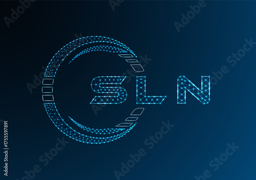 SLN low poly letter logo vector design. SLN lower poly logo design. Low poly logo.