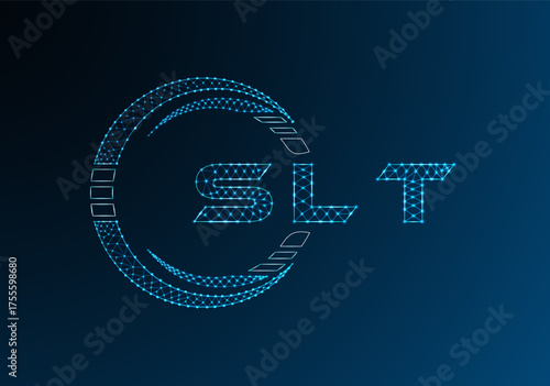 SLT low poly letter logo vector design. SLT lower poly logo design. Low poly logo.