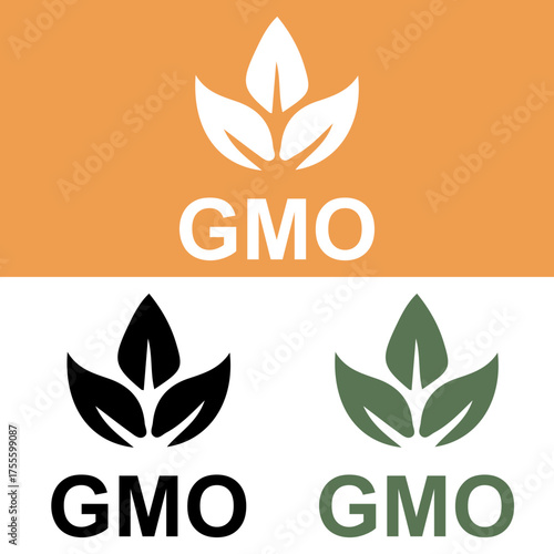 Gmo symbol representing genetically modified organisms