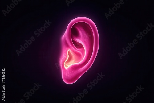 Wallpaper Mural 3D Side View Render of a Human Ear in Low Resolution with Highlights Torontodigital.ca