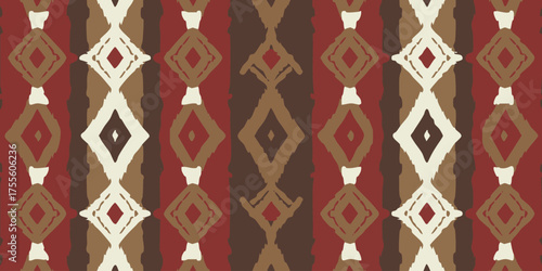 Geometric Diamond Pattern Earthy Tone Illustration for Textile and Design Projects