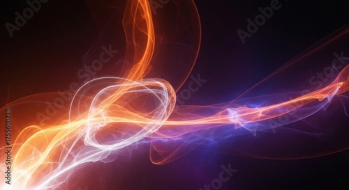 Orange White Plasma Burst Space Energy