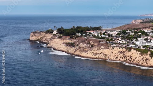Wallpaper Mural Aerial view of coastal cliffside neighborhood overlooking the calm Pacific Ocean in California Torontodigital.ca