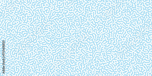 Turing Abstract Pattern, suitable for any business. White and blue color diffusion reaction seamless pattern.An abstract Reaction-diffusion or Turing pattern formation, coral reef, natural texture,	