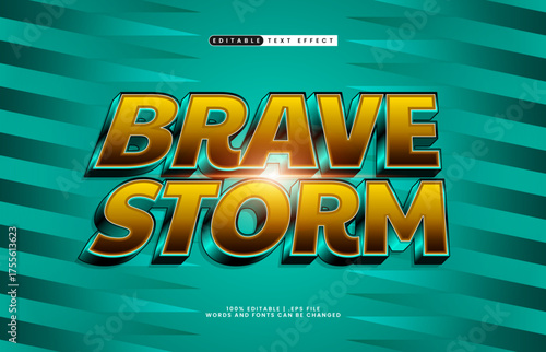 brave storm editable text effect