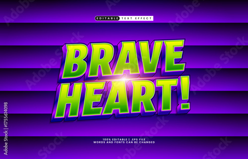 brave heart editable text effect