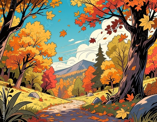 autumn landscape with trees