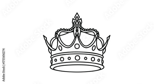 A regal illustration of a royal crown, symbolizing power, authority, and leadership, perfect for heraldry and luxury branding