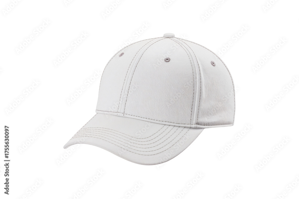 Fototapeta premium Blank white baseball cap for customization, design mockups, branding and fashion