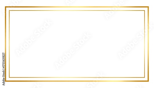 Two nested gold rectangles on white background, a design element for a formal invitation