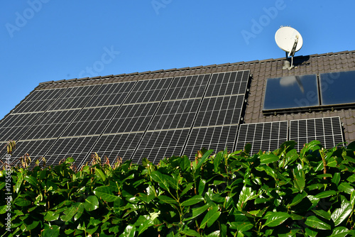 Solar panel on a roof in Germany