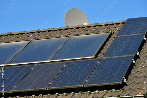 Solar panel on a roof in Germany