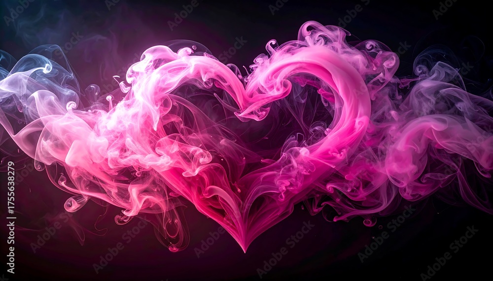 Fototapeta premium Heart of Smoke - A Symbol of Love and Passion.