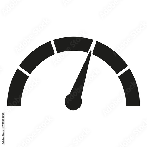 Speedometer Gauge Icon – Black and White Vector Illustration
