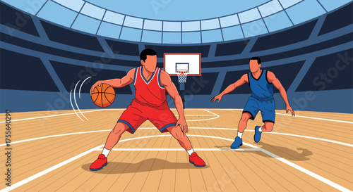 Basketball Players in Action on the Court 3.