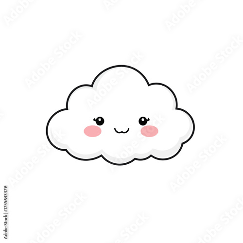 A cute cumulus cloud with a simple face