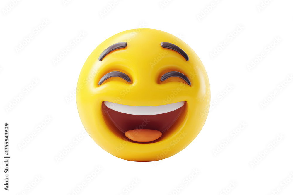 Fototapeta premium 3D rendered emoji face, laughing