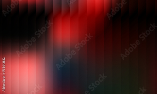 Elegant vibrant gradient pattern design with ribbed fractal glass effect and blending with red, black colors. Modern futuristic background with glass effect for creative digital designs. Vector design