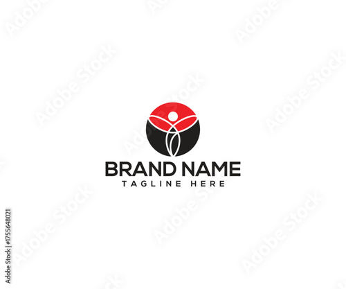 Free Download Abstract Logo Design: A modern and minimalist logo features a stylized human figure in a circular frame, symbolizing growth, unity, and forward momentum. - GFXLoad