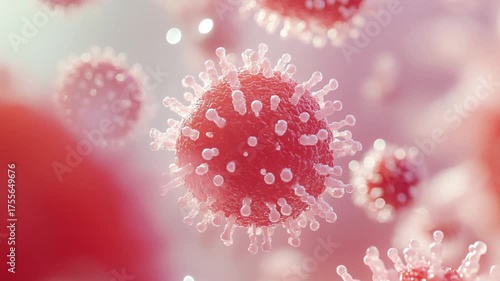 Red virus. illustration of COVID-19. virus
