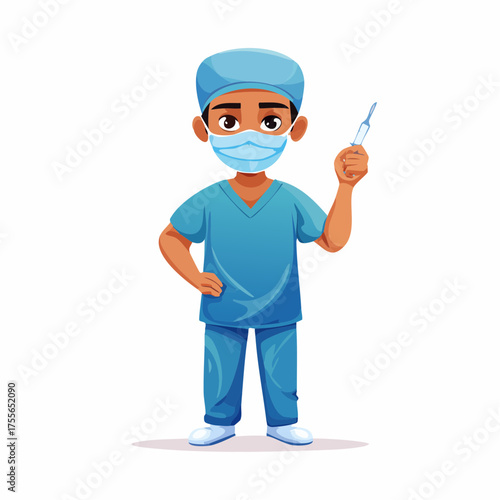 Healthcare worker holding syringe for medical procedure isolated