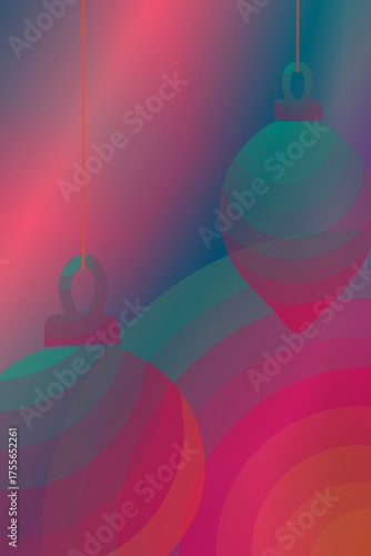 abstract christmas ornament background with gradient colors and geometric shapes
