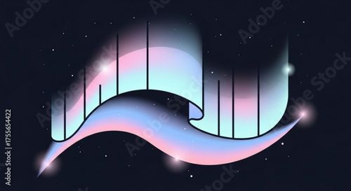 A beautiful aurora borealis illustration with pastel colors, perfect for adding a dreamy and ethereal touch to your designs