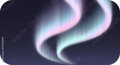 A mesmerizing aurora borealis with soft pink and teal hues dances across the night sky, creating a dreamy and ethereal atmosphere
