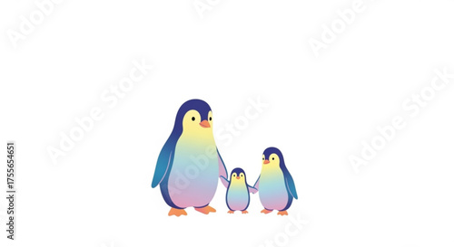 A heartwarming illustration of a penguin family, showcasing the bond between parent and child
