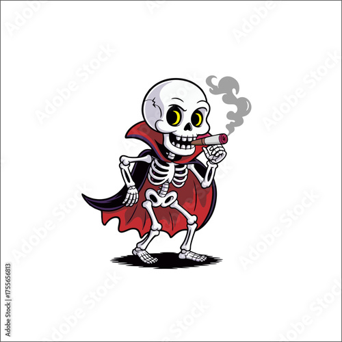 Pirate skull and crossbones vector illustration, a symbol of danger and death for a scary Halloween tattoo design