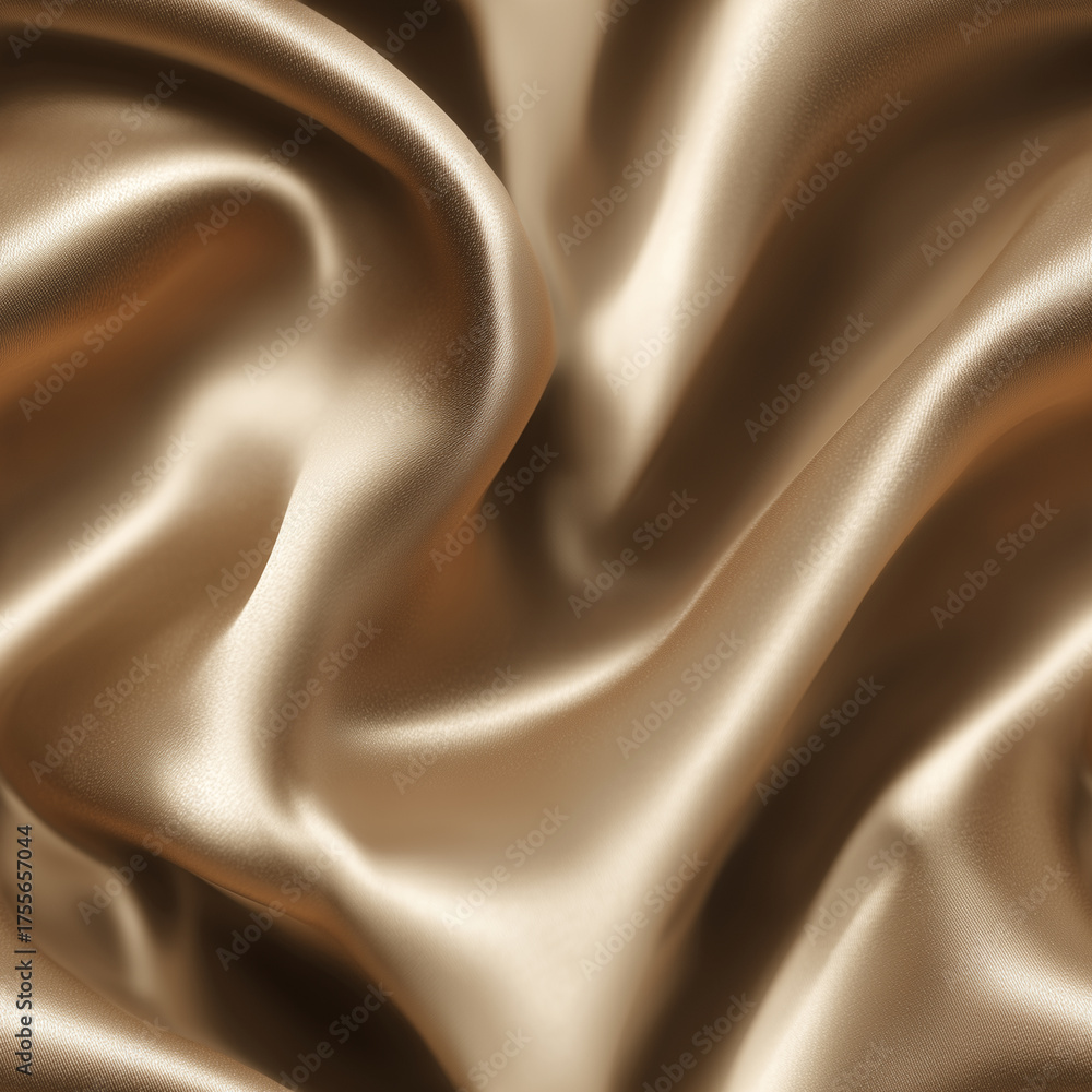 Fototapeta premium Luxurious Seamless Deep Gold Silk Texture Background with Elegant Satin Drapery and Soft Folds