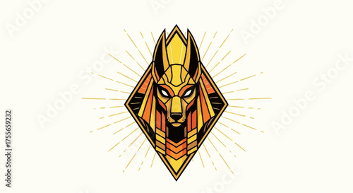 Anubis head inside diamond shape