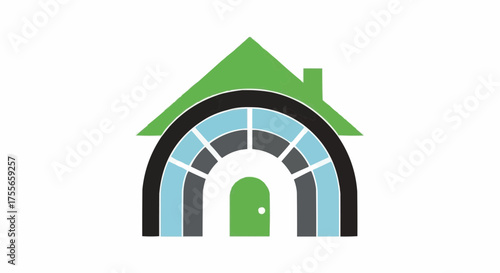 House with rainbow arch doorway
