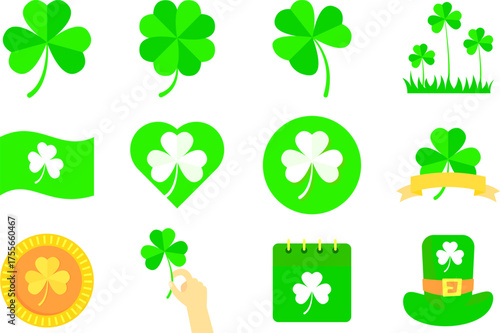 Shamrock Leaf Vector Clipart Collection