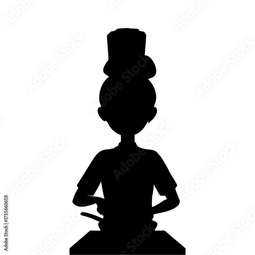 SILHOUETTE OF A CHEF COOKING