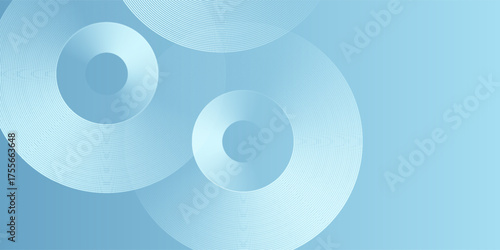 Abstract minimalist banner background, pastel colorful, blue and white gradations. Circle effect style modern art