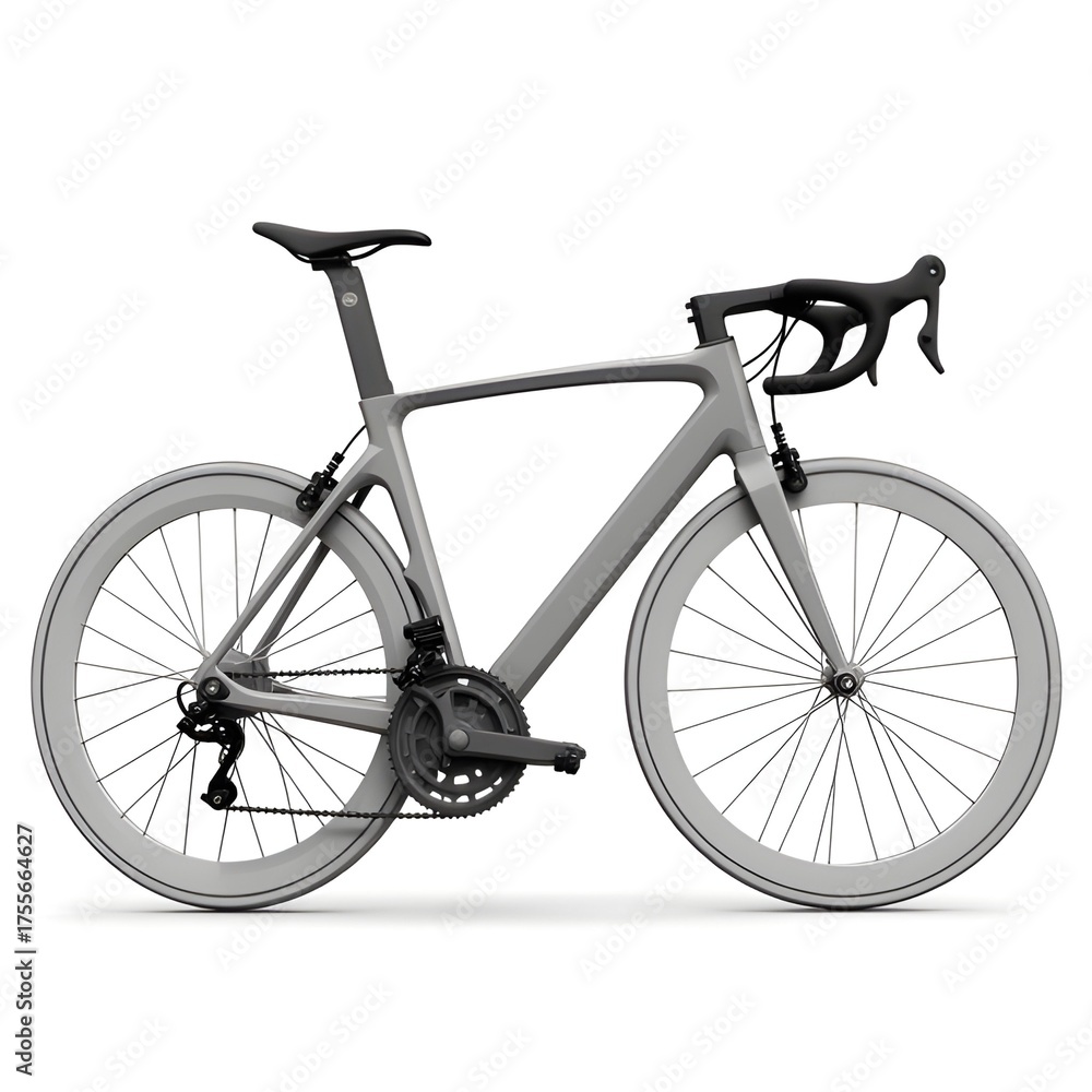 Obraz premium AI Generative. Aero Carbon Fiber Road Racing Bicycle Isolated on White Background. 8