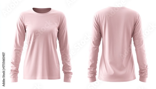 Light pink long sleeve shirt, front and back views