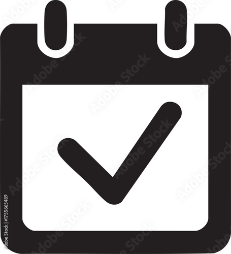 Routine Adherence Silhouettes Calendar Checkmark Milestone Tracking Icon