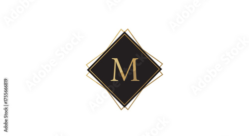 Elegant Golden Monogram Logo Luxurious Letter 'M' Design for Branding and Identity