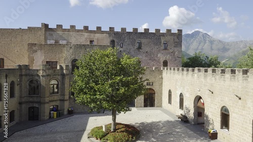The terrace of a medieval castle in Mignano Montelungo, a town in Campania, Italy.