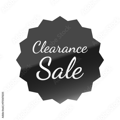 光沢のあるアイコン_Clearance Sale_Dancing Script font_浅めのギザギザ型_BLACK