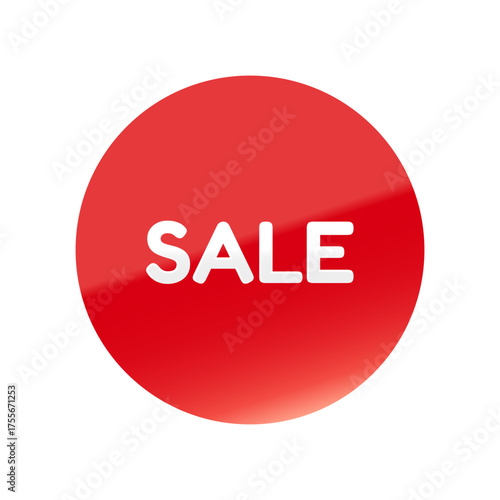 光沢のあるアイコン_SALE_Fredoka font_丸型_RED