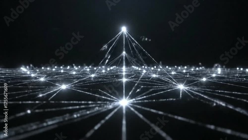 Mysterious bright light shines intensely in the dark, offering hope and inspiration